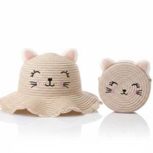 GORRA+CARTERA GATITO BEIGE
