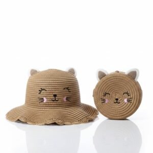 GORRA+CARTERA GATITO MARRON