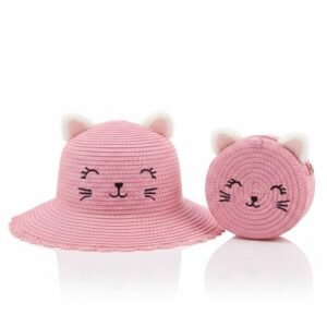 GORRO+CARTERA GATITO ROSADO