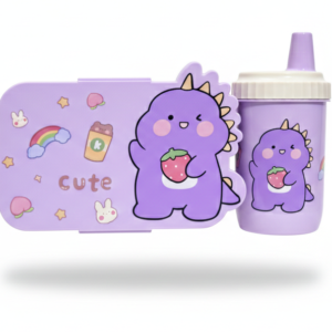 taper con vaso dino morado